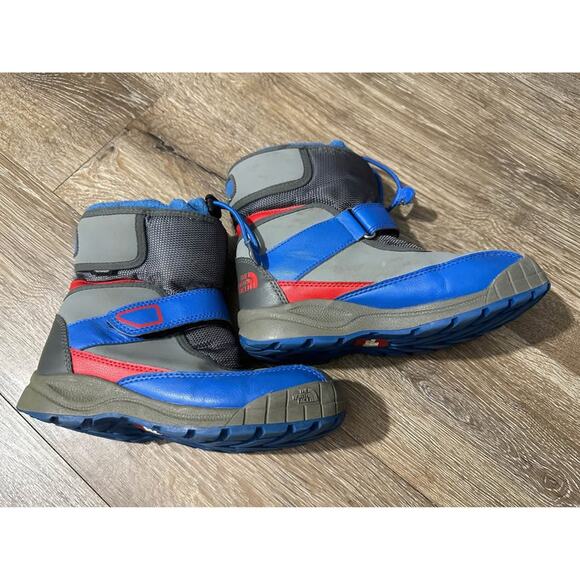 The North Face Boys Size 2 Winter Snow Boots Blue Gray Heatseeker VGUC - Picture 1 of 3
